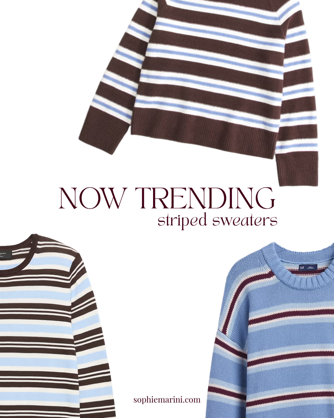 Now trending: striped sweaters 

[Chunky Cotton Sweater, Boden sweater, Cotton Oversized Sweater, Cropped Crewneck Cardigan, Cotton Roll Neck Crew Sweater]  

 