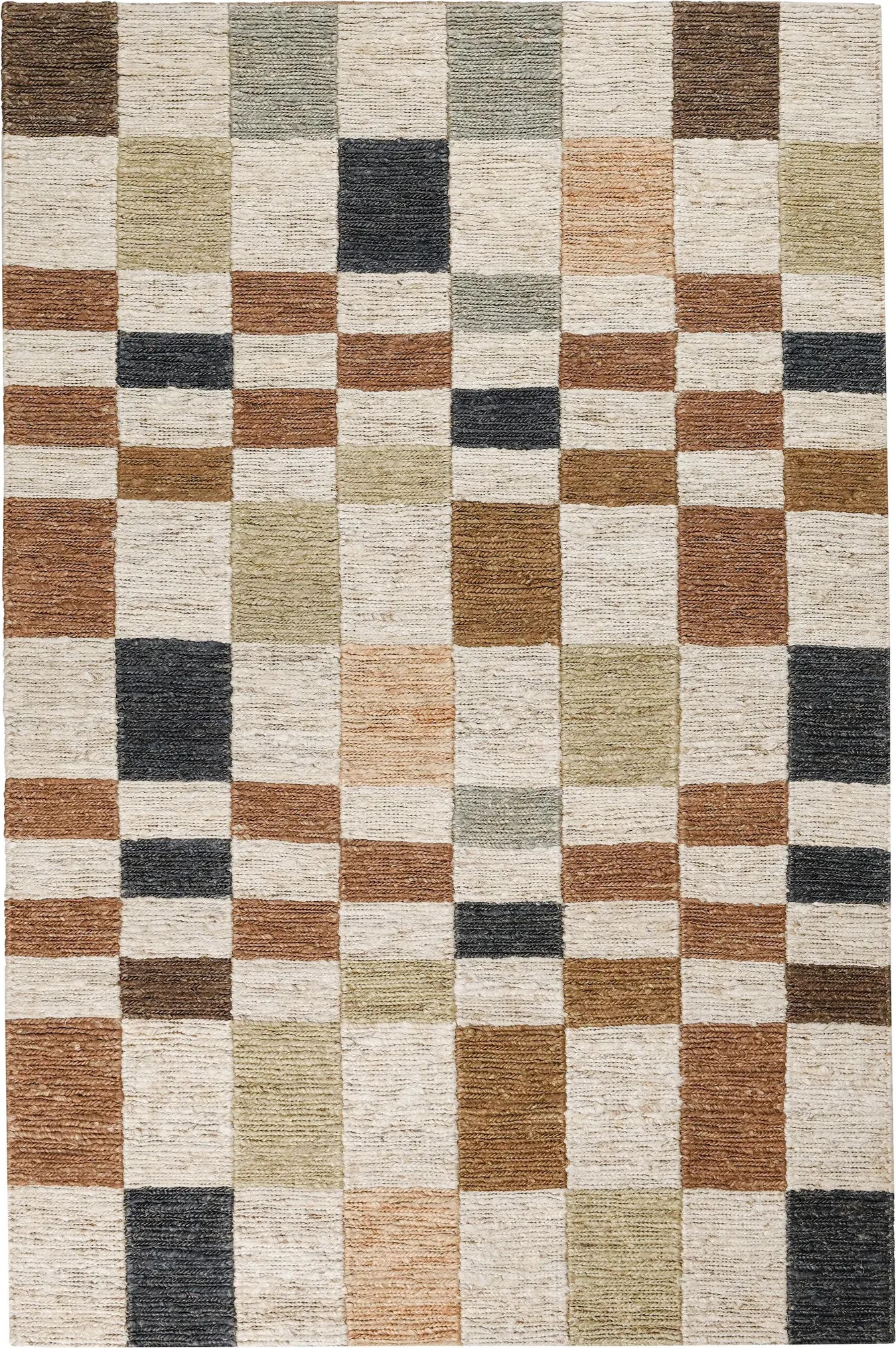 Soumak Jute Checkered Multi-Color Rug | Layla Grayce