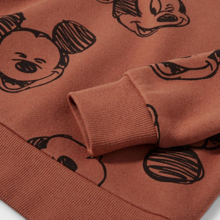 Toddler Boys' Disney Mickey Mouse Pullover Sweatshirt - Brown | Target