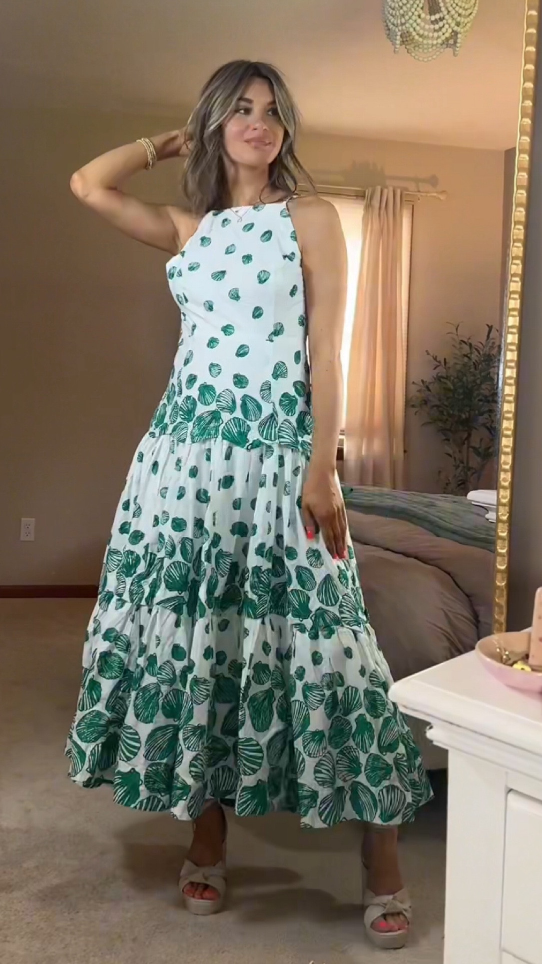 chinese dress ladies Maeve Blue Horizon Tiered Cotton Maxi Dress with Embroidered Detailing –  Augusthouseofbrands main image 0