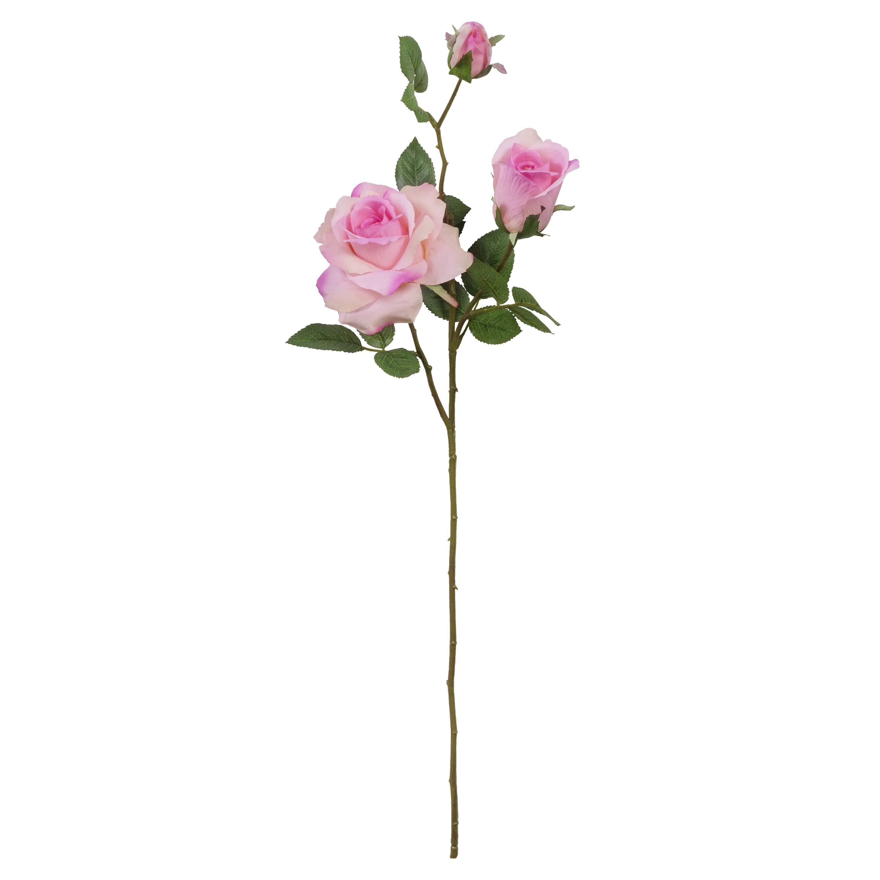 29.5-inch Artificial Silk Pink Rose 3 Heads Long Spray, for Indoor Use, by Mainstays | Walmart (US)