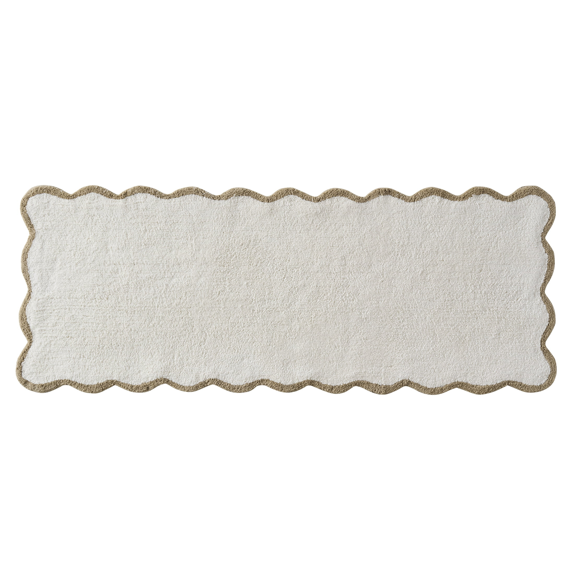 My Texas House Whitney Ivory Scallop Cotton Bath Rug Runner, 24" x 60" | Walmart (US)