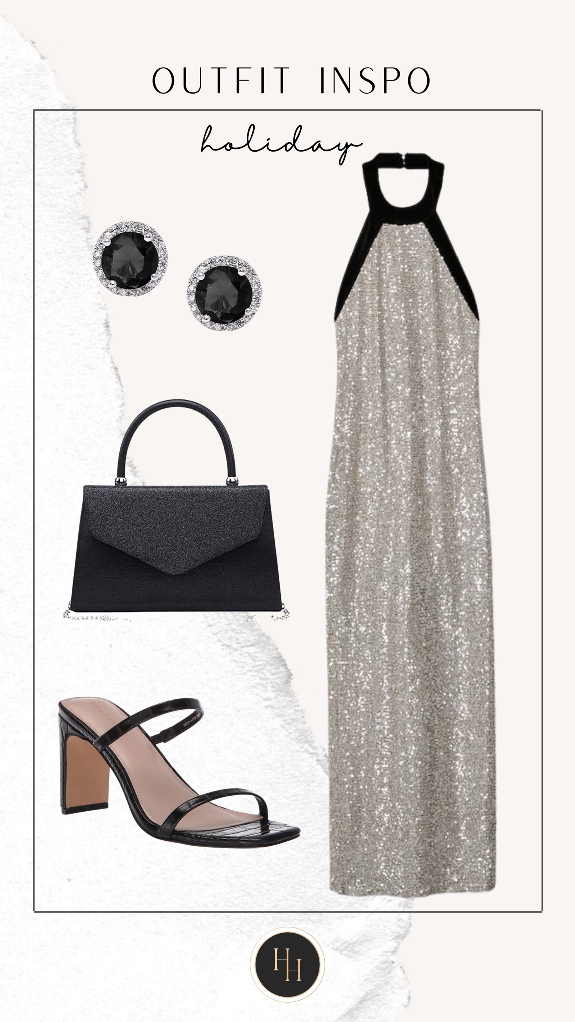 OUTFIT INSPO 
holiday! 

Holiday style, style tip, glam, sparkle, sequin, maxi dress, silver, clutch, heels, earrings, luxe

#LTKSeasonal #LTKHoliday #LTKstyletip