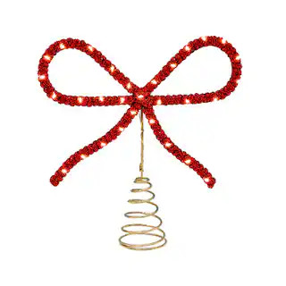 9.5" Red Rhinestone Bow Lighted Tree Topper by Ashland® | Michaels | Michaels Stores