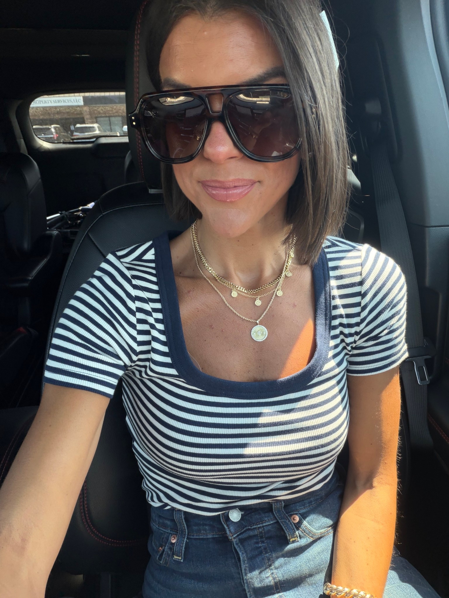 New sunglasses from @fifthandninth ! Love these! Use code TAKE20 to save on my @electricpicks necklaces! 

#LTKSeasonal #LTKmomlife #LTKootd