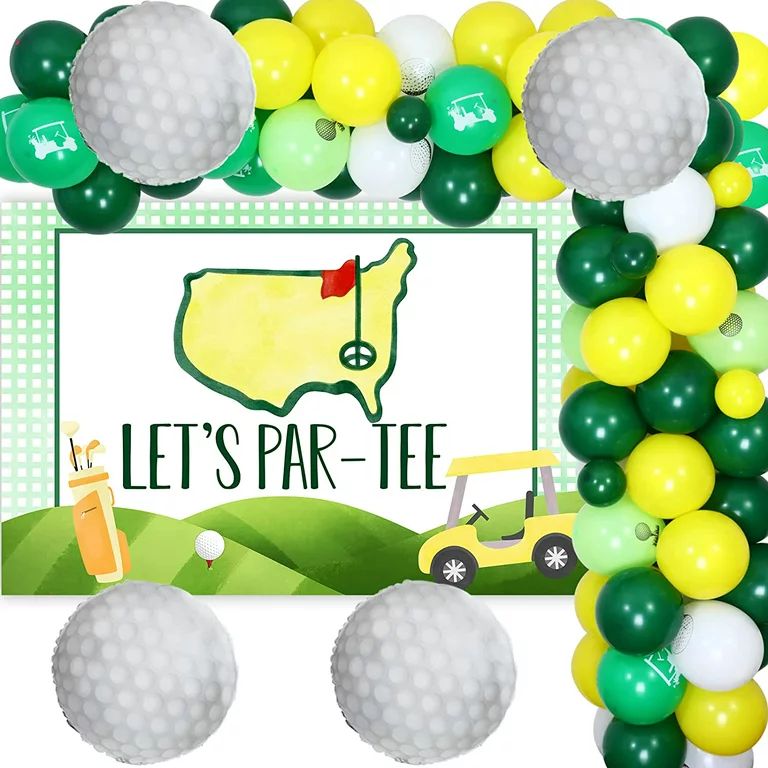 Golf Theme Party Decorations, Golf Theme Balloon Arch With Lets Partee Backdrop Banner, Golf Foil... | Walmart (US)