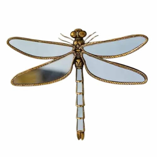 Dragonfly Mirror Wall Decor, Dragonfly Design Wall Mounted Sculptures, Retro Decorative Bug Insects Animals Beetle Mirrors, Creative Butterfly Home Decor for Living Room Bedroom(Dragonfly) | Amazon (US)