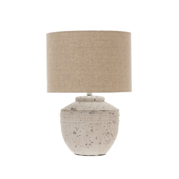 DISTRESSED CEMENT TABLE LAMP 18" | Indigo (CA)