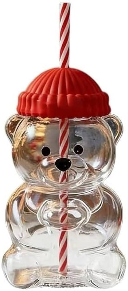 Glass Bear Mug, Bear Mug with Straw and Lid 20 oz High Borosilicate Bear Glass Smooth Edge for Co... | Amazon (US)
