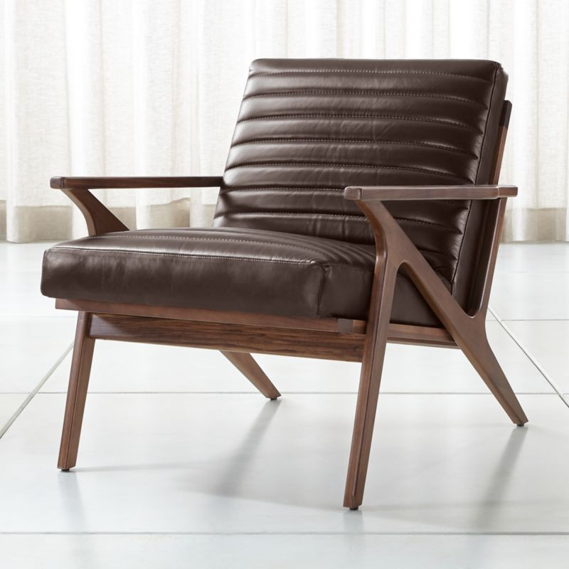 Cavett Leather Channel Chair + Reviews | Crate & Barrel | Crate & Barrel
