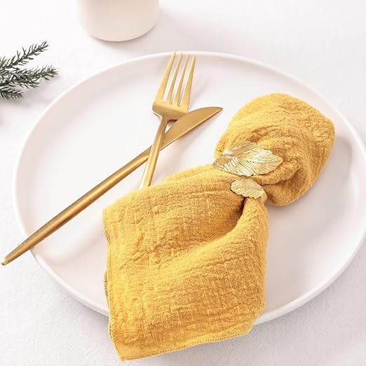 LINXTAR Cheesecloth Gauze Napkins 6 Pack 16x16 Inches Ginger Yellow Bulk Vintage Handmade Cotton ... | Amazon (US)