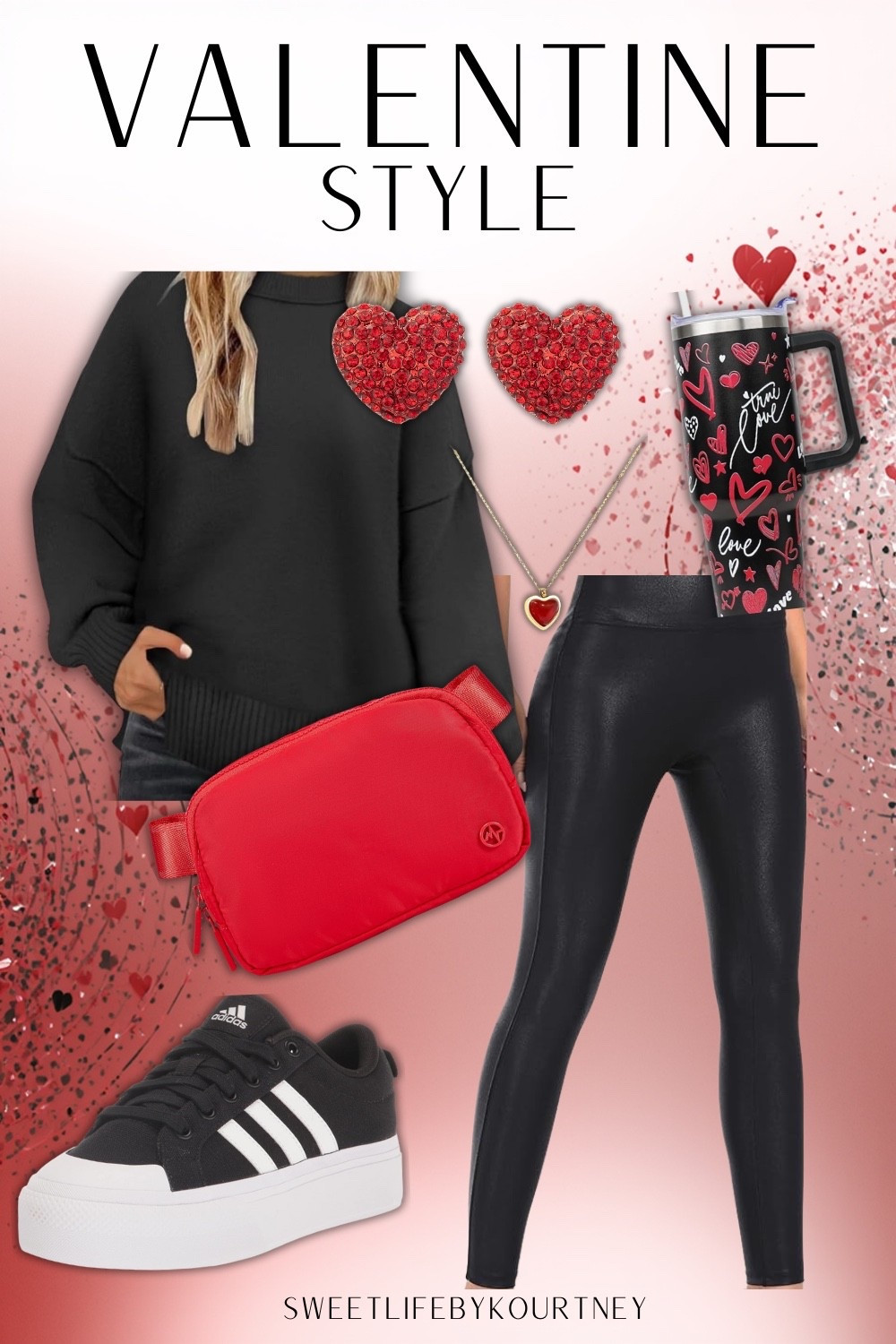 Amazon Valentine style you can actually wear beyond February. This edgy mix of black basics with bold red accessories is perfect for casual date nights, errands, or everyday outfits that still feel festive. I love pieces like these because they mix comfort with just enough Valentine flair to stand out. All finds are Amazon-linked and easy to rewear all season long.

#AmazonFinds #ValentinesStyle #LTKFinds #SweetLifeByKourtney

#LTKootd #LTKSeasonal #LTKFindsUnder50