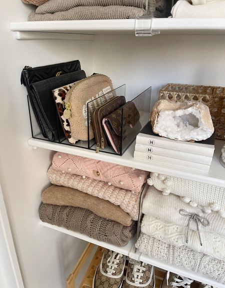 ORG \ two closet organizers I can’t live without - shelf dividers and purse holders 

Amazon 
Home decor
Sweaters 

#LTKfindsunder50 #LTKhome