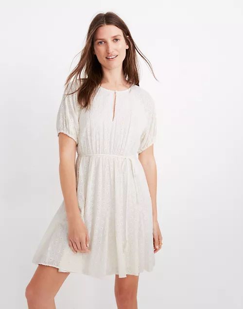 Eyelet Tassel-Tie Mini Dress | Madewell