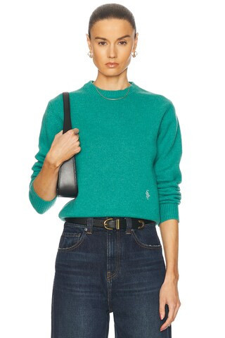 Sporty & Rich SRC Crewneck Sweater in Teal | FWRD 