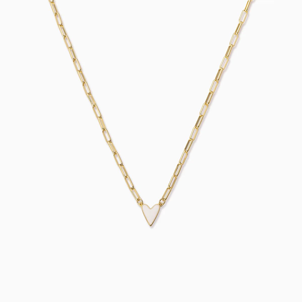White Heart Necklace Small | Uncommon James