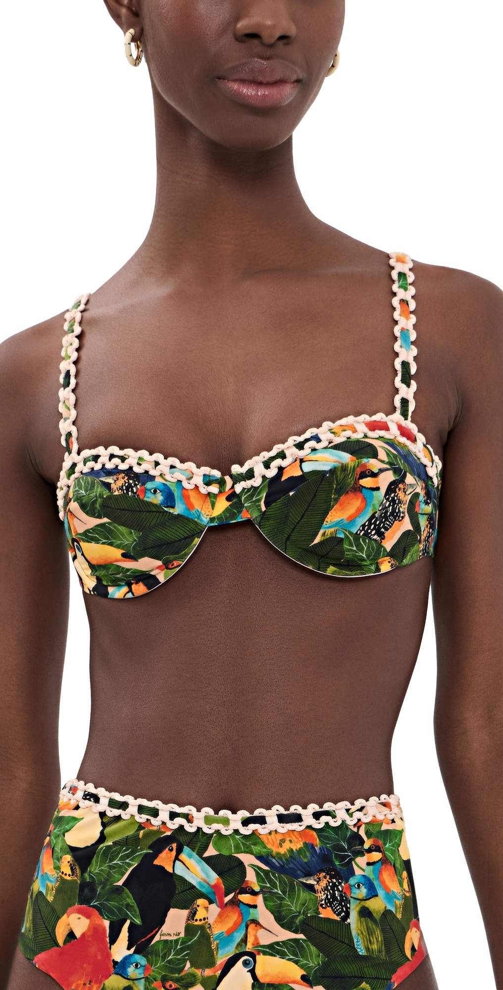 FARM Rio Bird Leaves Underwire Bikini Top Bird Leaves Sand S | Shopbop