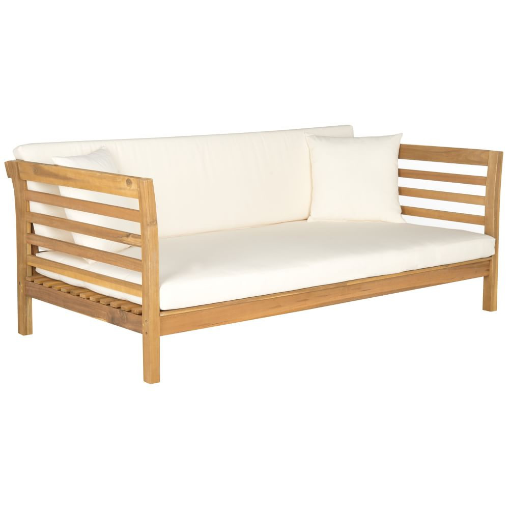 Malibu Outdoor Daybed, Acacia, Teak/Beige | West Elm (US)