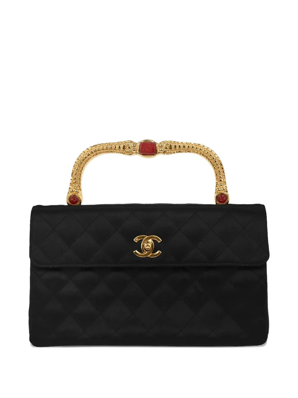 CHANEL Pre-Owned 1991-1994 quilted handle handbag - Black | Farfetch Global