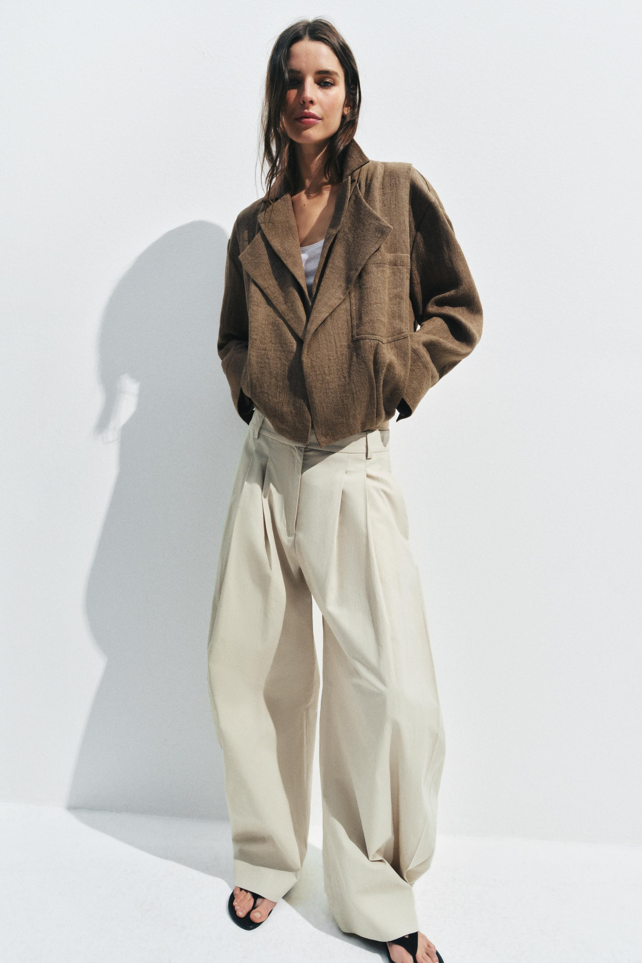 LINEN POCKET BOMBER JACKET ZW COLLECTION | Zara US