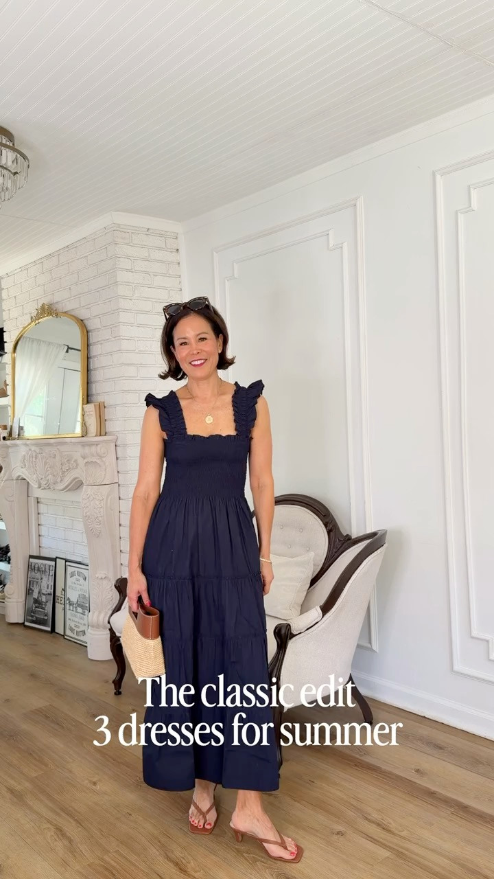 Three classic dresses from @Quince  that are easy to style with your favorite sandals and basket bag this summer. 
@Quince  #QuincePartner