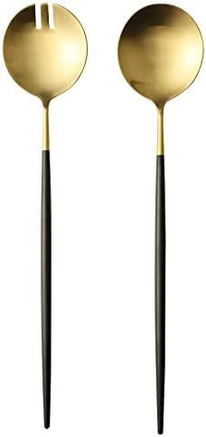 Zerophilo Salad Servers,Spoon and Fork Set 11.41 inch,18/10 Stainless Steel Salad Serving Titaniu... | Amazon (US)