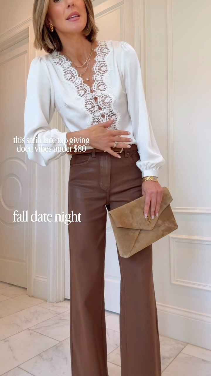fall date night 

Wearing size small in top fits tts 

Jeans fit tts