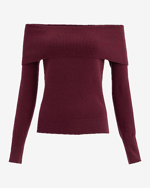 Cloud Soft Fold Over Off The Shoulder Sweater | Express