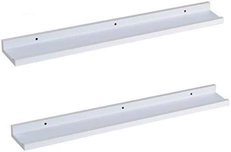 O&K Furniture Picture Ledge Wall Shelf Display Floating Shelves (White,31.5" Length, Set of 2) | Amazon (US)