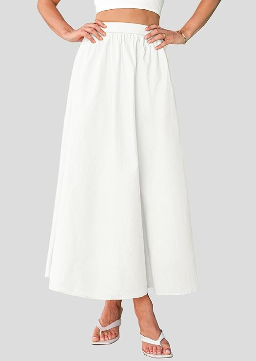 PRETTYGARDEN Women's Maxi Skirts 2025 Summer Trendy Ruffle High Waisted Casual Long Flowy Skirt w... | Amazon (US)