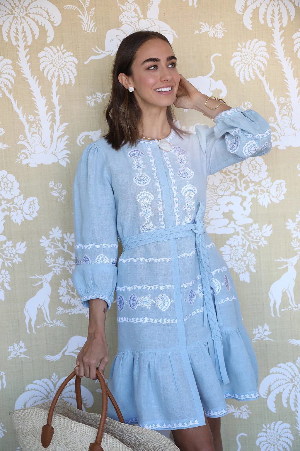 Sky Delfina Tiered Mini Dress | ASHA by ADM