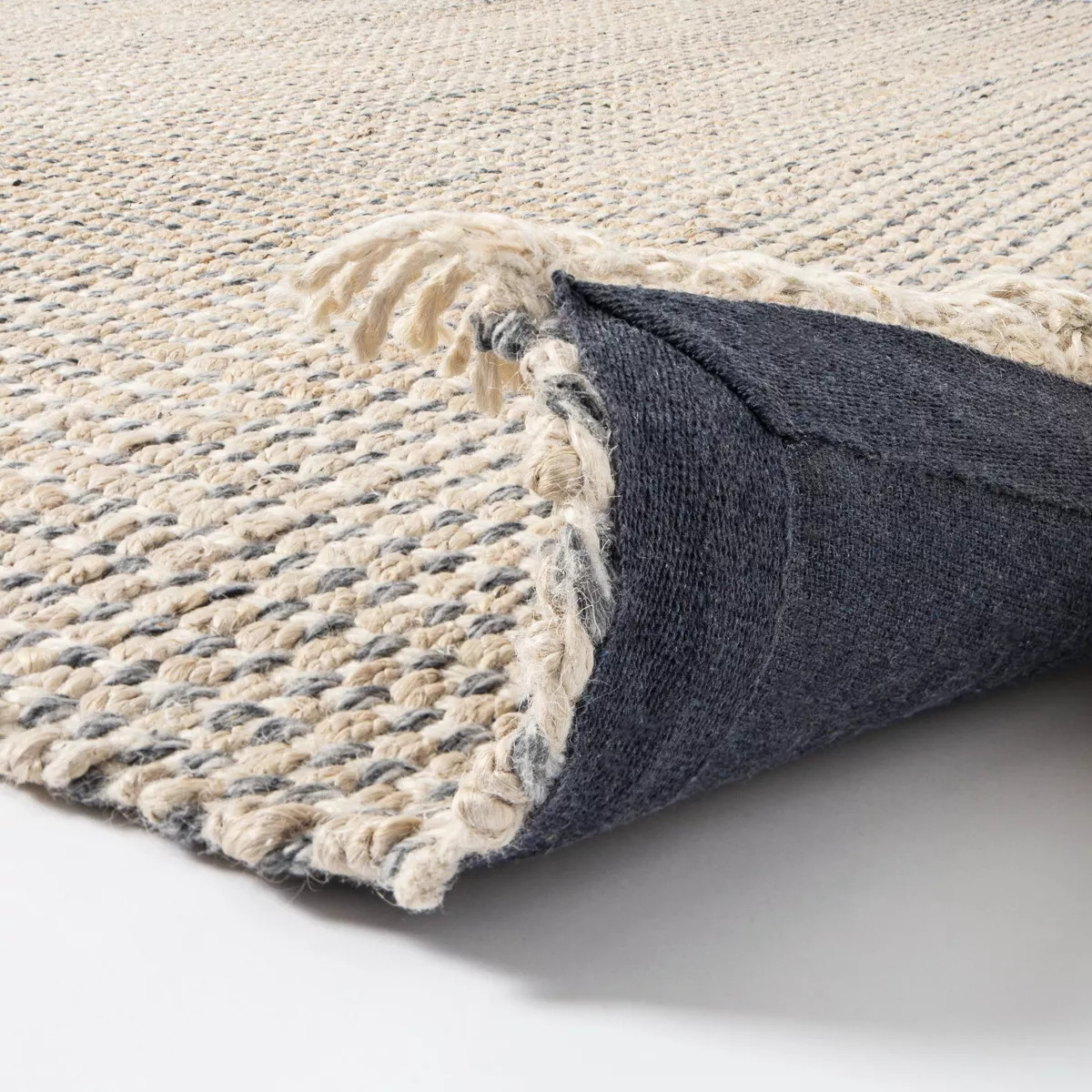 Malibu Woven Jute Rug with Fringe Cream/Gray - Threshold™ designed with Studio McGee | Target