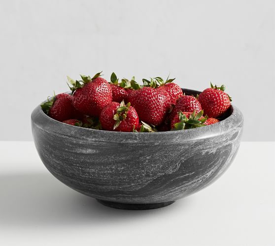 Black Marble Fruit Serving Bowl | Pottery Barn (US)