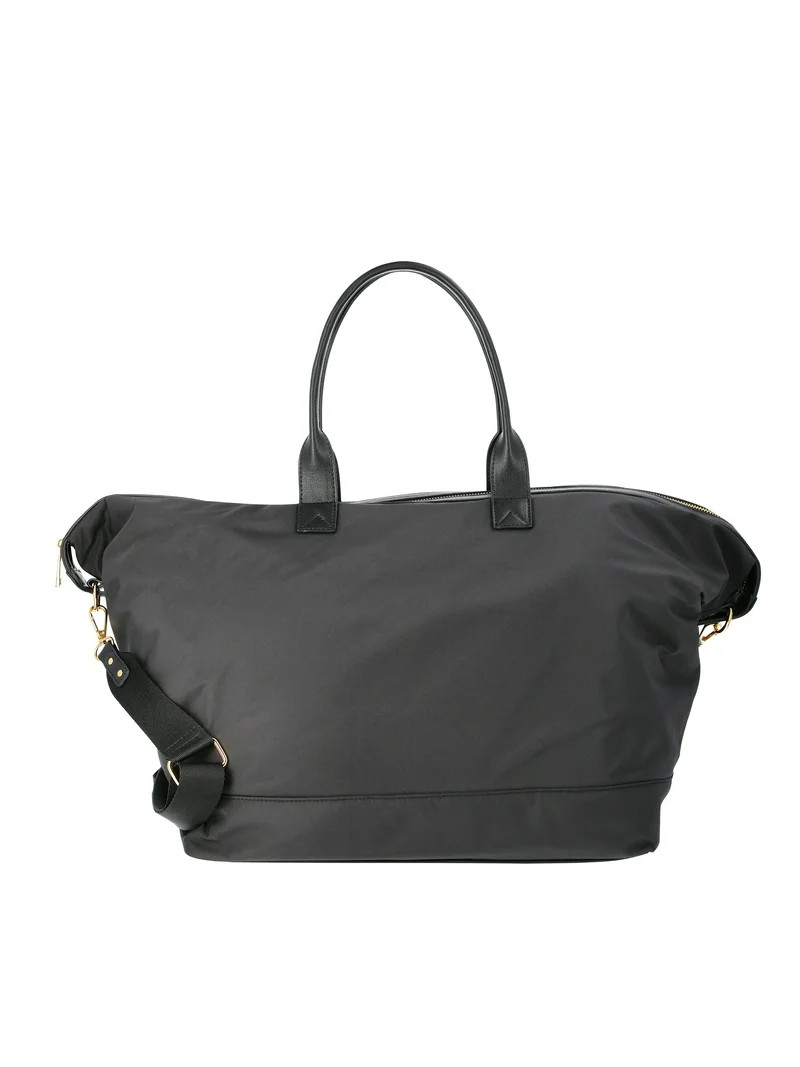 Time and Tru Women’s Blake Tote Handbag, Black | Walmart (US)