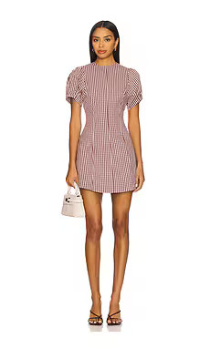 WeWoreWhat Puff Sleeve Peplum Mini Dress in Plum & Ivory Mult from Revolve.com | Revolve Clothing (Global)