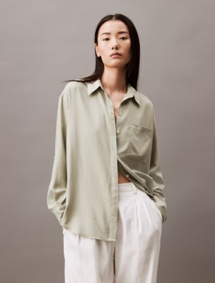 Relaxed Solid Button-Down Shirt | Calvin Klein | Calvin Klein (US)