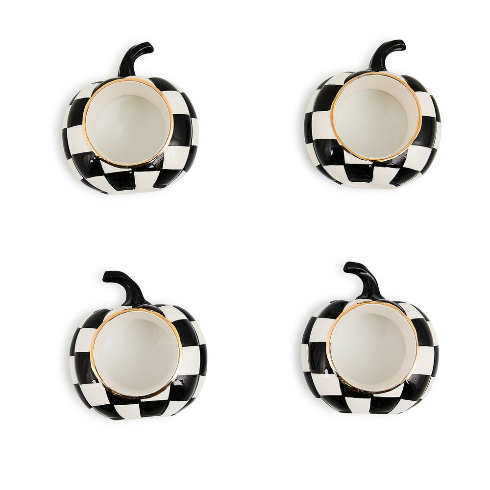 Courtly Check Pumpkin Napkin Rings, Set of 4 | MacKenzie-Childs