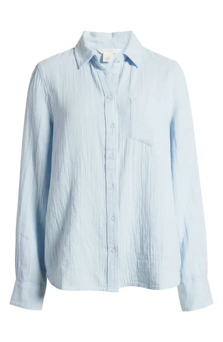 Casual Gauze Button-Up Shirt | Nordstrom