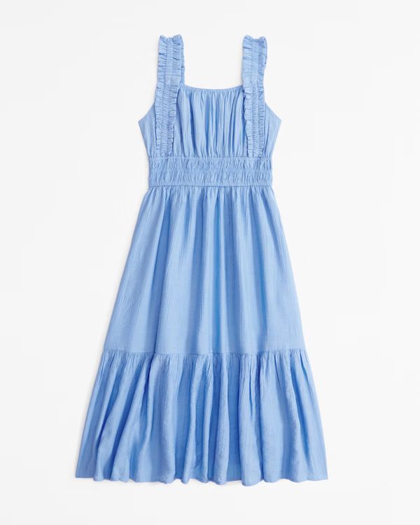 girls tiered midi dress | girls 30% off select styles | Abercrombie.com | Abercrombie & Fitch (US)