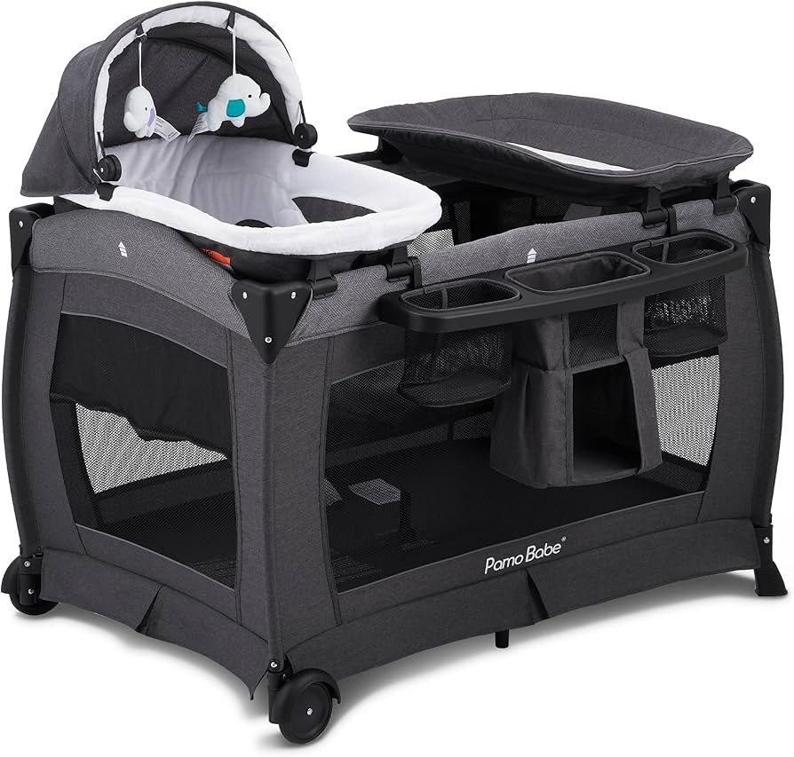 Pamo Babe Deluxe Nursery Center, Foldable Playard for Baby & Toddler, Bassinet, Mattress, Changin... | Amazon (US)