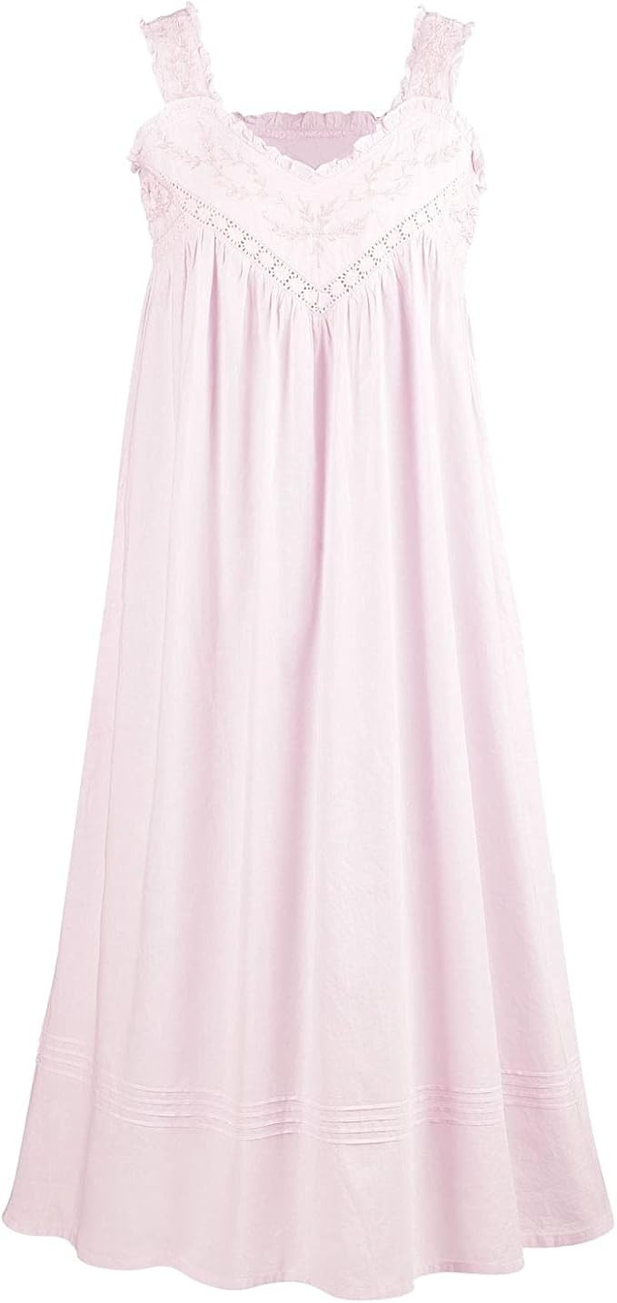 LA CERA Womens Cotton Nightgown Summer Nightgowns for Women 100% Cotton Chemise | Amazon (US)