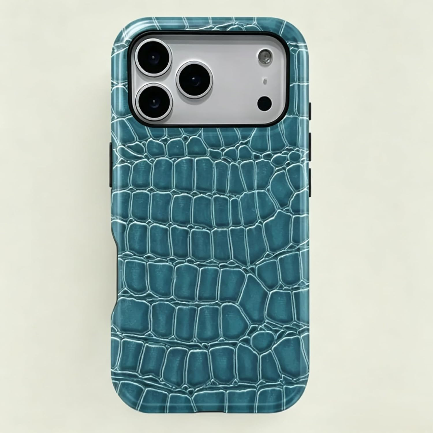 Cyan Retro-Style Crocodile Textured Protective case, Compatible with iPhone 17/16/15/14/13/12 for Samsung Galaxy S26/S25/S24 Ultra, Simple and Stylish Phone case. (Blue, iPhone 15 Pro Max) | Amazon (US)