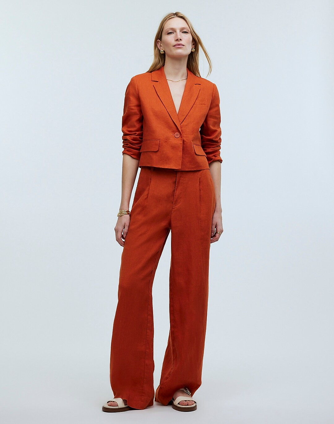 The Harlow Wide-Leg Pant in 100% Linen | Madewell