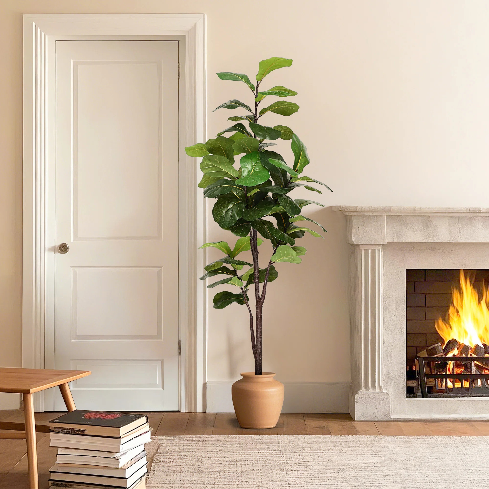72'' Faux Fiddle Leaf Fig Plant Pure Garden Artificial Fiddle Leaf Fig Tree | Wayfair North America