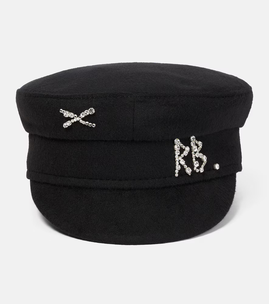 Ruslan Baginskiy Embellished wool baker boy cap | Mytheresa (US/CA)