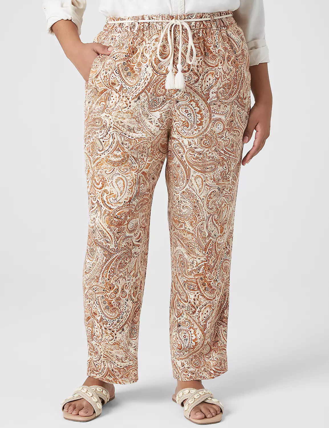 Printed Woven Straight Ankle Pant | LaneBryant | Lane Bryant (US)