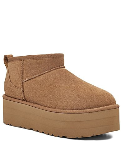 UGG Classic Ultra Mini Platform Suede Booties - 7 | Dillard's