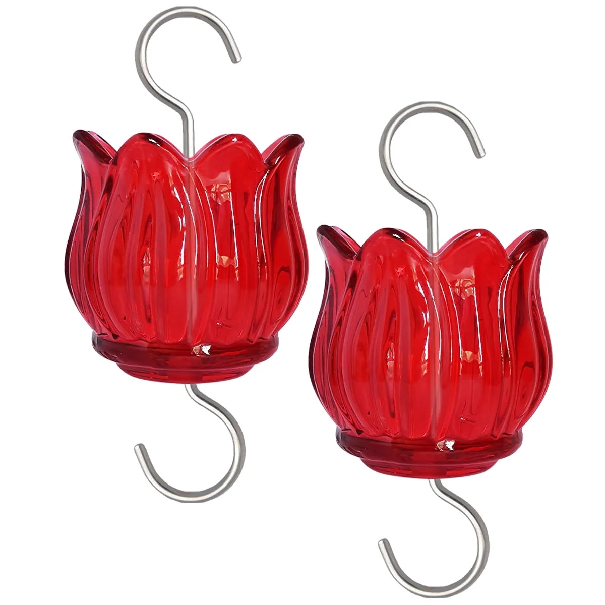 Glass Ant Moat for Hummingbird Feeder - 2PC x 3 OZ Red Tulip Insect Guard with Large Capacity | Walmart (US)