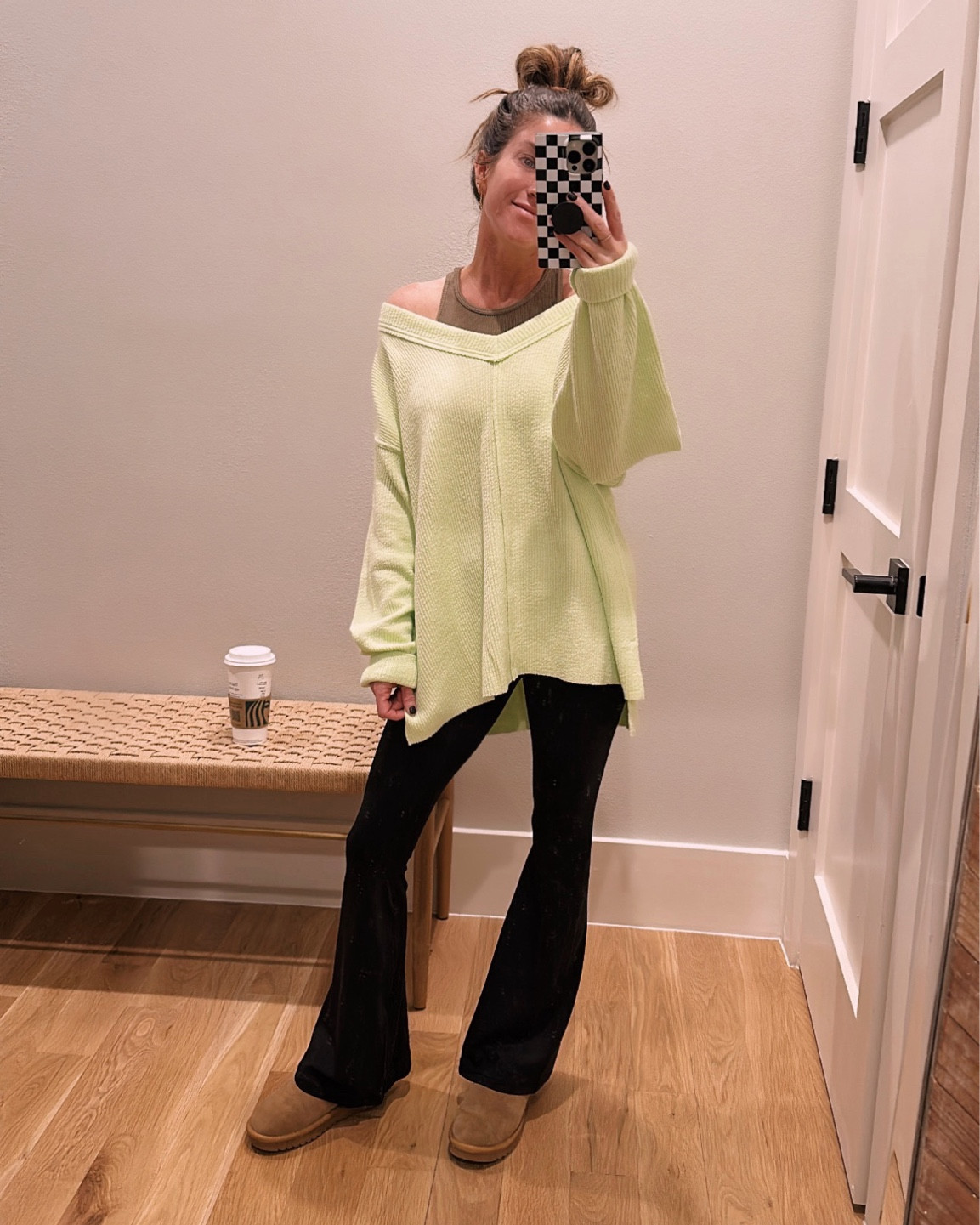 Size small in this top
Size xs in leggings. 
SO COMFY!



#LTKtravel #LTKshoecrush #LTKstyletip