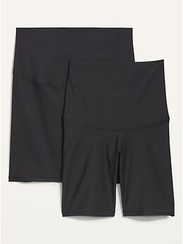 Maternity 2-Pack Full Panel PowerSoft Biker Shorts -- 8-inch inseam | Old Navy (US)